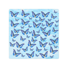 Borboletas azuis de arte metálica