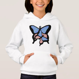 Borboletas Azuis e Rosa Meninas Hoodie