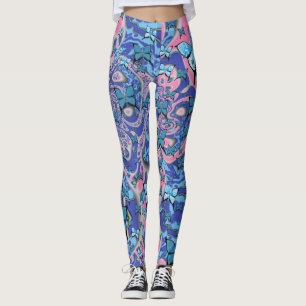 Borboletas Azuis Leggings de Sonhos Psicodélicos