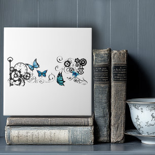 Borboletas Azuis Tribais Steampunk