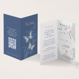 Borboletas azul detalhes do casamento coral mapa Q