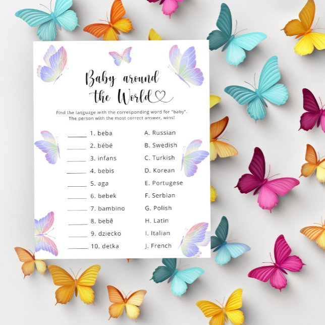Borboletas - Bebê ao redor do mundo jogo (Criador carregado)