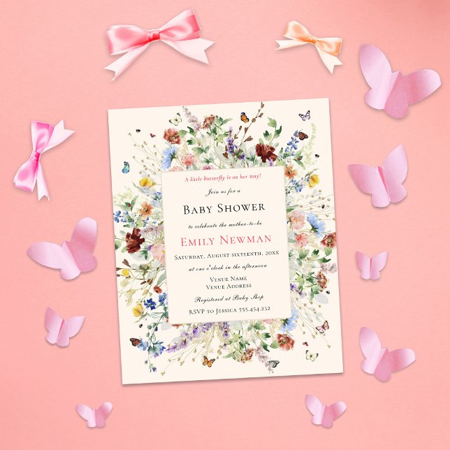 Borboletas Boho e Chá de fraldas de Orçamento Flor (Criador carregado)