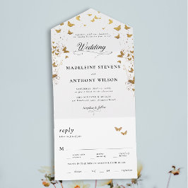 Borboletas Caligrafia Elegante Casamento Romântico