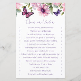 Borboletas chá de panela sobre ou sob jogo