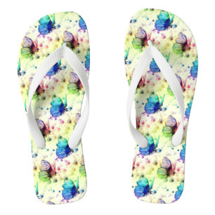 Borboletas de Aquarela Chinelos