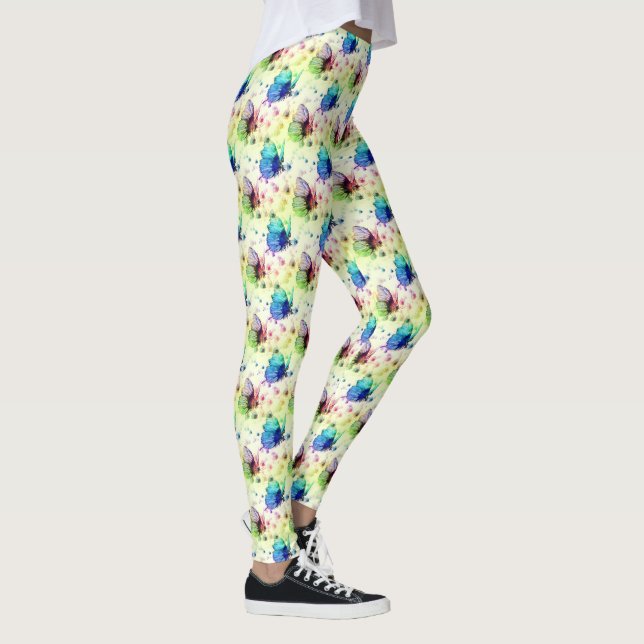 Borboletas de Aquarela Leggings (Direita)