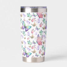 Borboletas de Aquarela Padrão Invisível