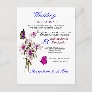 Borboletas de Convite de Casamento com Visitas Ros