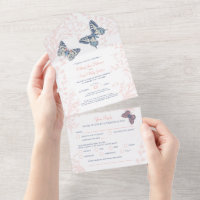 Borboletas de coral de casamento farinha RSVP