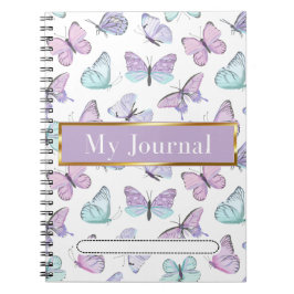 Borboletas de cores pastéis Caderno com espiral