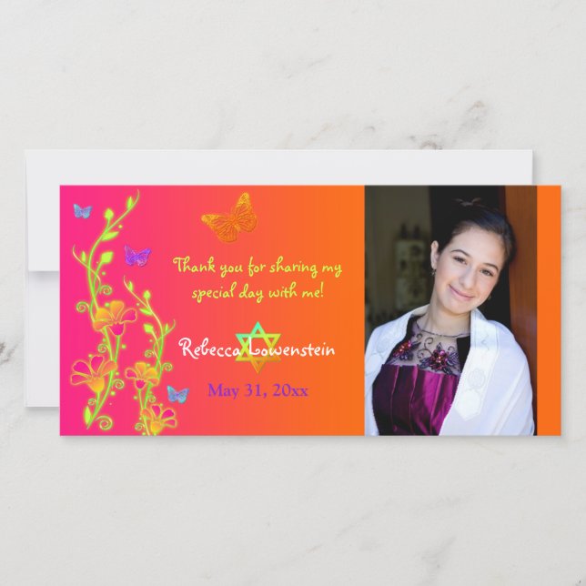 Borboletas de néon & cartões de agradecimentos 2 (Frente)