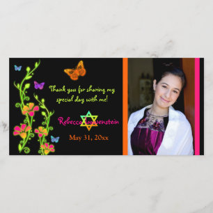 Borboletas de néon & cartões de agradecimentos da