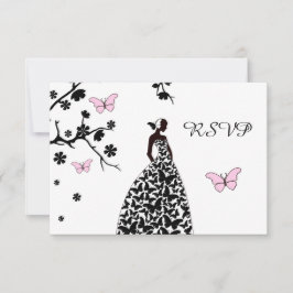 Borboletas de noiva RSVP de Casamento Elegante