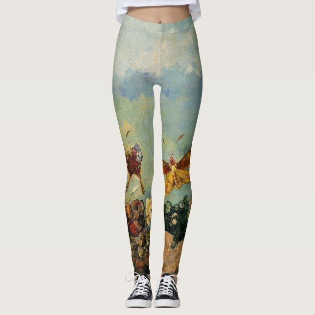 Borboletas de Odilon Redon Leggings (Frente)