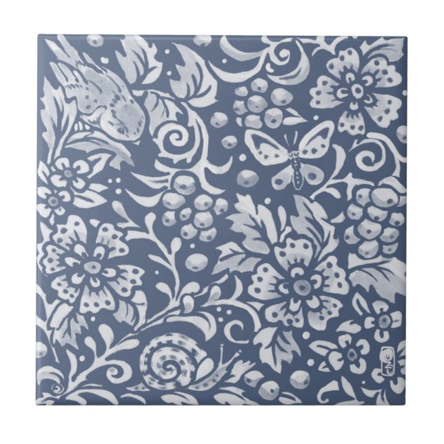 Borboletas-de-pássaro-azul Berries Woodland Rostos (Frente)