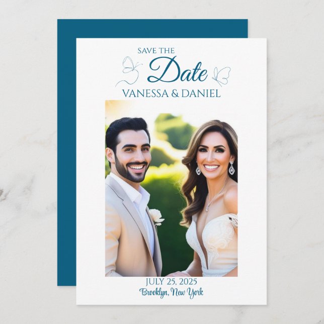 Borboletas Desenhadas Salve O Cartão com fotos De  (Frente/Verso)