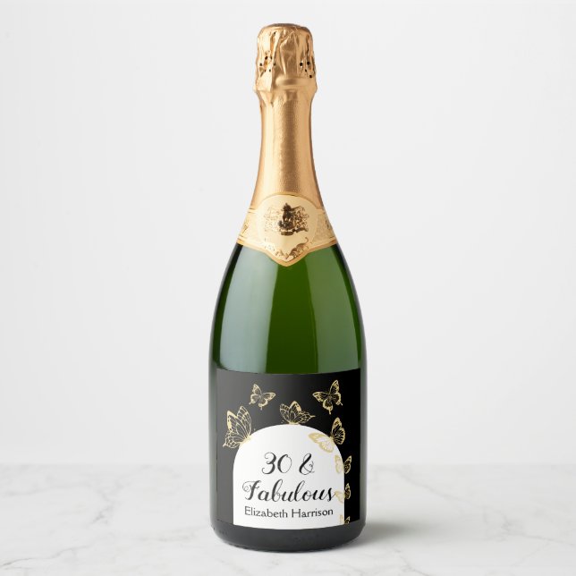 Borboletas Douradas e pretas modernas voam fabulos (Frente)