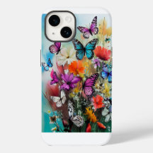 Borboletas e flores
