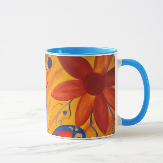 borboletas e flores Caneca de Cerâmica (Direita)