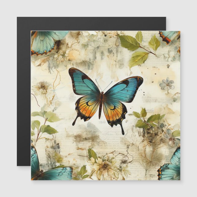 Borboletas e flores coloridas (1) (Frente/Verso)