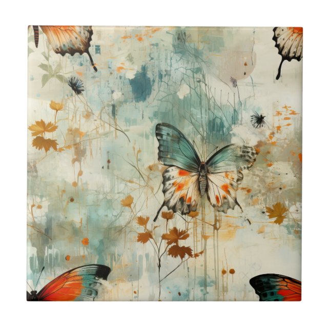 Borboletas e flores coloridas (4) (Frente)