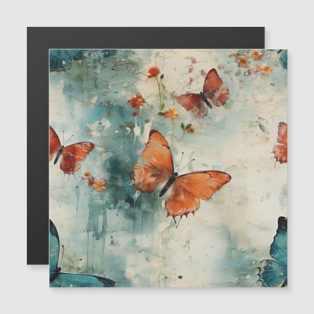 Borboletas e flores coloridas (9) (Frente/Verso)