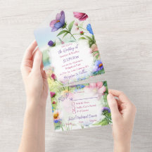 Borboletas e Flores de Aquarela Caprichosas para C
