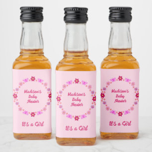 Borboletas e flores de bebê cor-de-rosa personaliz