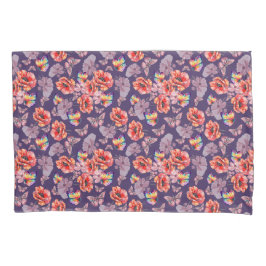 Borboletas e flores de papoila