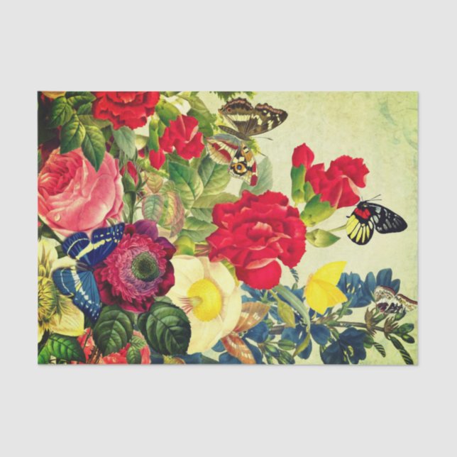 Borboletas e flores do lenço de papel (Frente )