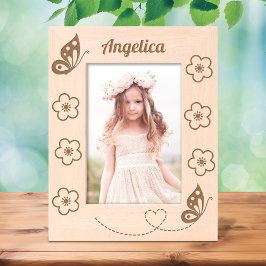 Borboletas e flores Nome personalizado 5x7