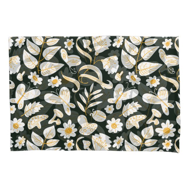Borboletas e flores: Padrão de Verão de Doodle. (Frente)