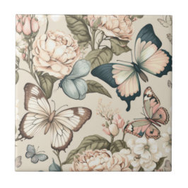 Borboletas e flores pastadas