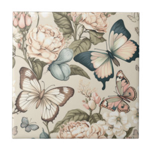 Borboletas e flores pastadas