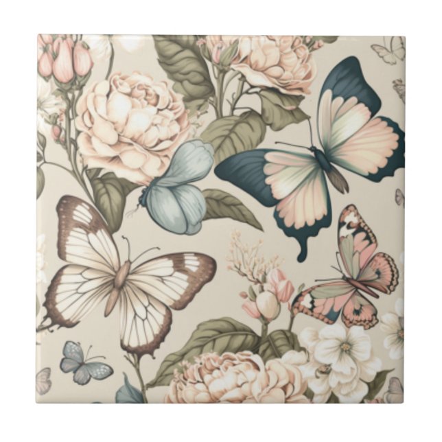 Borboletas e flores pastadas (Frente)