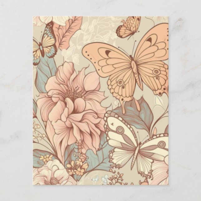 Borboletas e flores pastadas (Frente)