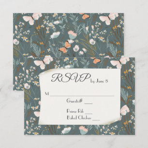 Borboletas e Flores Silvestres para RSVP de Casame