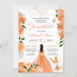 Borboletas e Rosas Quinceanera Convite