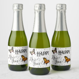 Borboletas Elegante e estrelas Feliz ano novo bran