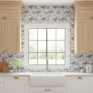 Borboletas Florais Azuis-Cor-de-Água Vibrantes