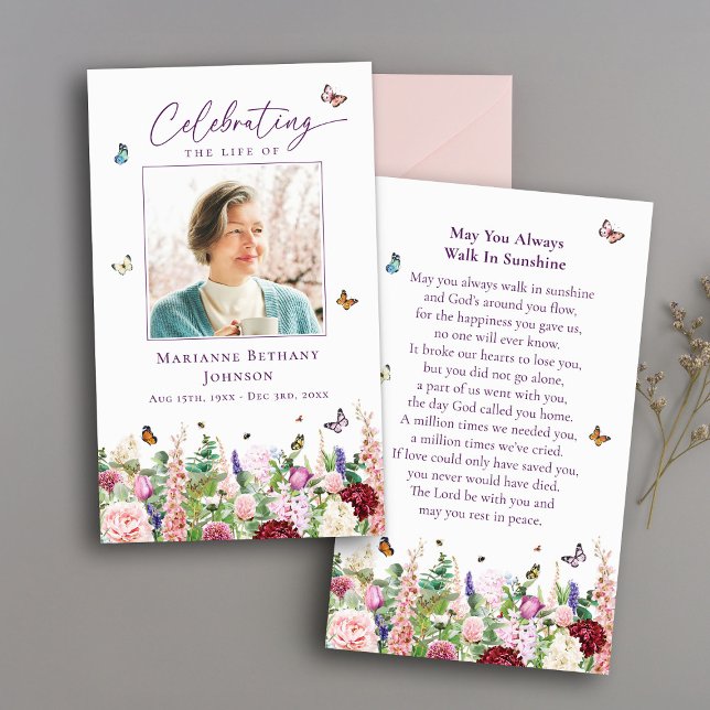 Borboletas Florais Cartão de Oração Funcional (Criador carregado)