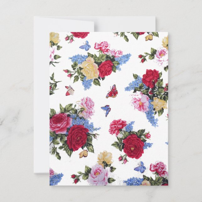 Borboletas florais de rosas de vindima cinzenta el (Frente)