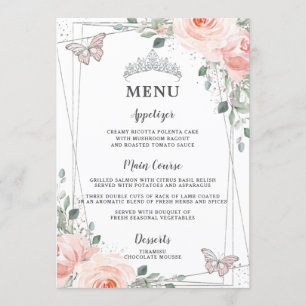 Borboletas Florais Quinceañera Sweet 16 Menu