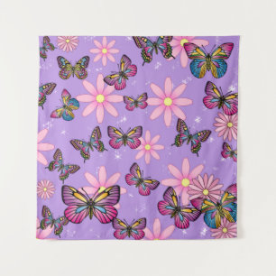 Borboletas Florais Tapeçaria - Nature Wall art