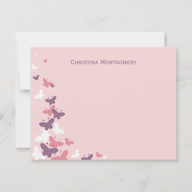 Borboletas Flores Obrigado Cartões (Frente)