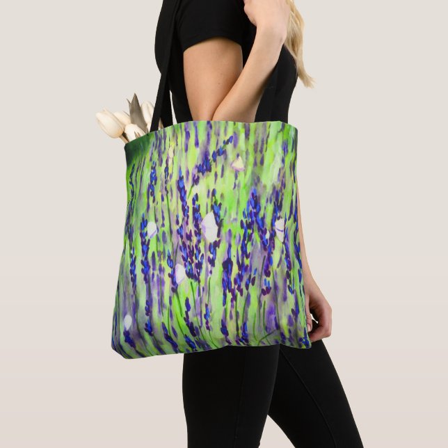 Borboletas Na Lavanda Tote Bag (Close Up)