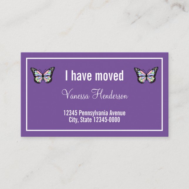 Borboletas no Anúncio de movimento roxo (Frente)