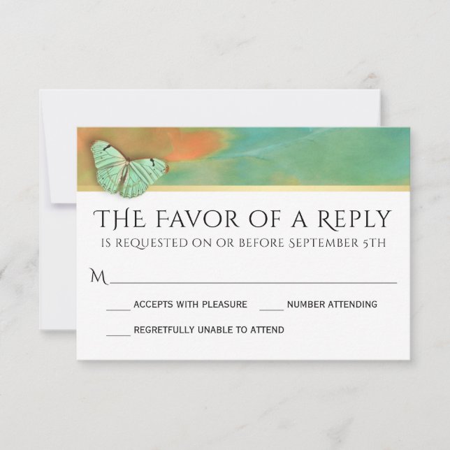 Borboletas no sudoeste das Cores Casando RSVP (Frente)