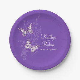 Borboletas pintadas pratos de casamento de arte ro